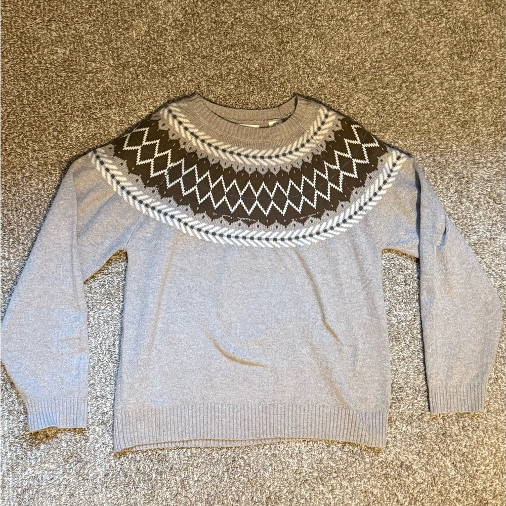 Weatherproof Gray and Brown Crewneck Sweater